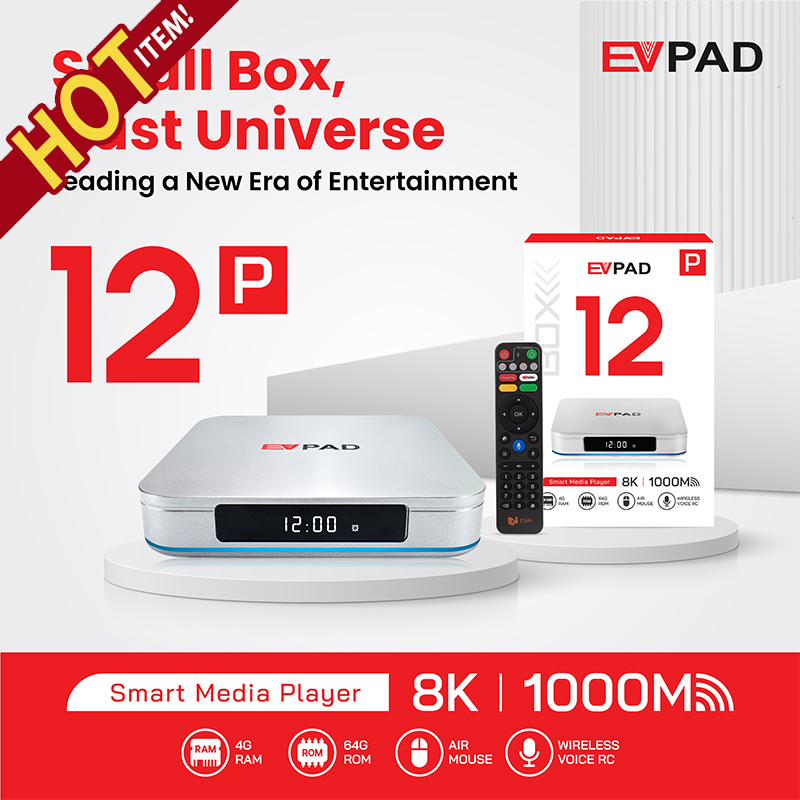 Caixa de TV EVPAD 12P